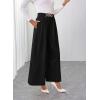image:imageSHEWIN Womens Wide Leg Dress Palazzo Pants Elastic High Waisted Pleated Slacks Flowy Long Work Business Casual TrousersBlack