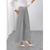 image:imageSHEWIN Womens Wide Leg Dress Palazzo Pants Elastic High Waisted Pleated Slacks Flowy Long Work Business Casual TrousersGrey
