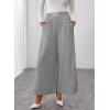 image:imageSHEWIN Womens Wide Leg Dress Palazzo Pants Elastic High Waisted Pleated Slacks Flowy Long Work Business Casual TrousersGrey