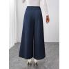 image:imageSHEWIN Womens Wide Leg Dress Palazzo Pants Elastic High Waisted Pleated Slacks Flowy Long Work Business Casual TrousersNavy Blue