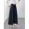 image:imageSHEWIN Womens Wide Leg Dress Palazzo Pants Elastic High Waisted Pleated Slacks Flowy Long Work Business Casual TrousersNavy Blue