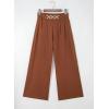 image:imageSHEWIN Womens Wide Leg Dress Palazzo Pants Elastic High Waisted Pleated Slacks Flowy Long Work Business Casual TrousersRed Brown