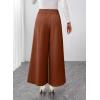 image:imageSHEWIN Womens Wide Leg Dress Palazzo Pants Elastic High Waisted Pleated Slacks Flowy Long Work Business Casual TrousersRed Brown