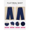 image:imageSHEWIN Womens Wide Leg Dress Pants 2026 Pleated Business Casual Office Work Palazzo Pants High Waisted Slacks TrousersDirty Blue