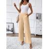 image:imageSHEWIN Womens Wide Leg Dress Pants 2026 Pleated Business Casual Office Work Palazzo Pants High Waisted Slacks TrousersKhaki