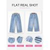 image:imageSHEWIN Womens Wide Leg Jeans High Waisted Baggy Jeans Stretchy Drawstring Denim PantsBeau Blue