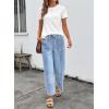 image:imageSHEWIN Womens Wide Leg Jeans High Waisted Baggy Jeans Stretchy Drawstring Denim PantsBeau Blue