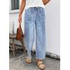 image:imageSHEWIN Womens Wide Leg Jeans High Waisted Baggy Jeans Stretchy Drawstring Denim PantsBeau Blue