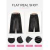 image:imageSHEWIN Womens Wide Leg Jeans High Waisted Baggy Jeans Stretchy Drawstring Denim PantsBristol Black