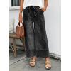 image:imageSHEWIN Womens Wide Leg Jeans High Waisted Baggy Jeans Stretchy Drawstring Denim PantsBristol Black