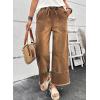 image:imageSHEWIN Womens Wide Leg Jeans High Waisted Baggy Jeans Stretchy Drawstring Denim PantsChestnut