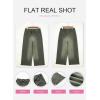 image:imageSHEWIN Womens Wide Leg Jeans High Waisted Baggy Jeans Stretchy Drawstring Denim PantsDuffel Green