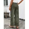 image:imageSHEWIN Womens Wide Leg Jeans High Waisted Baggy Jeans Stretchy Drawstring Denim PantsDuffel Green