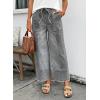 image:imageSHEWIN Womens Wide Leg Jeans High Waisted Baggy Jeans Stretchy Drawstring Denim PantsGray