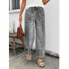 image:imageSHEWIN Womens Wide Leg Jeans High Waisted Baggy Jeans Stretchy Drawstring Denim PantsGray