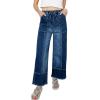 image:imageSHEWIN Womens Wide Leg Jeans High Waisted Baggy Jeans Stretchy Drawstring Denim PantsPrussian Blue