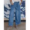image:imageSHEWIN Womens Wide Leg Jeans High Waisted Baggy Jeans Stretchy Drawstring Denim PantsSky Blue