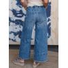 image:imageSHEWIN Womens Wide Leg Jeans High Waisted Baggy Jeans Stretchy Drawstring Denim PantsSky Blue