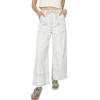 image:imageSHEWIN Womens Wide Leg Jeans High Waisted Baggy Jeans Stretchy Drawstring Denim PantsWhite