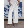 image:imageSHEWIN Womens Wide Leg Jeans High Waisted Baggy Jeans Stretchy Drawstring Denim PantsWhite
