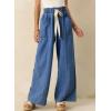 image:imageSHEWIN Womens Wide Leg Jeans High Waisted Tummy Control Stretchy Straight Leg Jeans Vintage Denim Casual Baggy PantsDenim Blue