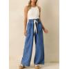 image:imageSHEWIN Womens Wide Leg Jeans High Waisted Tummy Control Stretchy Straight Leg Jeans Vintage Denim Casual Baggy PantsDenim Blue