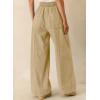 image:imageSHEWIN Womens Wide Leg Jeans High Waisted Tummy Control Stretchy Straight Leg Jeans Vintage Denim Casual Baggy PantsKhaki