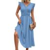 image:imageSHEWIN Women Summer Elegant Ruffle Sleeve Dress Semi Formal Boho Outfits 2026Blue
