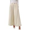 image:imageSHEWIN Womens Wide Leg Dress Palazzo Pants Elastic High Waisted Pleated Slacks Flowy Long Work Business Casual TrousersApricot