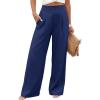 image:imageSHEWIN Womens Wide Leg Dress Pants 2026 Pleated Business Casual Office Work Palazzo Pants High Waisted Slacks TrousersDirty Blue