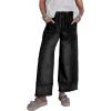 image:imageSHEWIN Womens Wide Leg Jeans High Waisted Baggy Jeans Stretchy Drawstring Denim PantsBristol Black