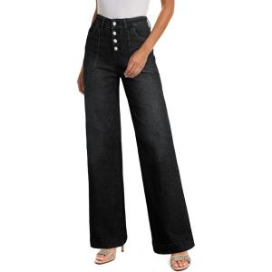 image:imageSHEWIN Women Straight Leg Jeans Stretchy Fabric Denim Pants Inseam 29 InchBlack