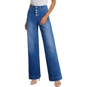 image:imageSHEWIN Women Straight Leg Jeans Stretchy Fabric Denim Pants Inseam 29 InchBlue