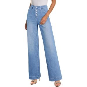 image:imageSHEWIN Women Straight Leg Jeans Stretchy Fabric Denim Pants Inseam 29 InchSky Blue