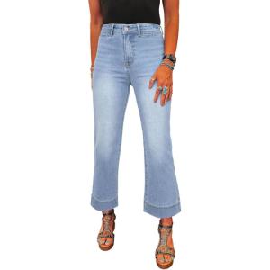 image:imageSHEWIN Women Wide Leg Jeans High Waisted Stretch Denim Pants Inseam 2526 inchLight Blue