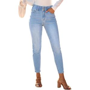image:imageSHEWIN Womens High Waisted Skinny Jeans Stretchy Trendy Slimming Jeggings Buttons Full Length Denim Pants with PocketsBeau Blue