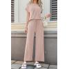 image:imageSHEWIN Women Casual Two Piece Sets Ribbed Knit Outfits Airport Pant Clothes 2026Beige