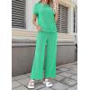 image:imageSHEWIN Women Casual Two Piece Sets Ribbed Knit Outfits Airport Pant Clothes 2026Green