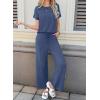 image:imageSHEWIN Women Casual Two Piece Sets Ribbed Knit Outfits Airport Pant Clothes 2026Navy Blue