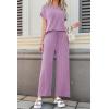 image:imageSHEWIN Women Casual Two Piece Sets Ribbed Knit Outfits Airport Pant Clothes 2026Purple