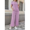 image:imageSHEWIN Women Casual Two Piece Sets Ribbed Knit Outfits Airport Pant Clothes 2026Purple