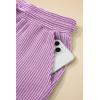 image:imageSHEWIN Women Casual Two Piece Sets Ribbed Knit Outfits Airport Pant Clothes 2026Purple