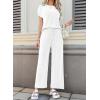 image:imageSHEWIN Women Casual Two Piece Sets Ribbed Knit Outfits Airport Pant Clothes 2026White