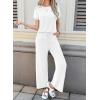 image:imageSHEWIN Women Casual Two Piece Sets Ribbed Knit Outfits Airport Pant Clothes 2026White