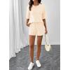 image:imageSHEWIN Womens Plaid 2 Piece Short Sets 2026 Lounge Beach Travel Vacation Outfits Matching Shorts Sweatsuit with PocketsBeige