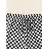 image:imageSHEWIN Womens Plaid 2 Piece Short Sets 2026 Lounge Beach Travel Vacation Outfits Matching Shorts Sweatsuit with PocketsBlack