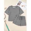 image:imageSHEWIN Womens Plaid 2 Piece Short Sets 2026 Lounge Beach Travel Vacation Outfits Matching Shorts Sweatsuit with PocketsBlack