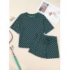 image:imageSHEWIN Womens Plaid 2 Piece Short Sets 2026 Lounge Beach Travel Vacation Outfits Matching Shorts Sweatsuit with PocketsGreen
