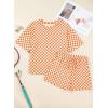 image:imageSHEWIN Womens Plaid 2 Piece Short Sets 2026 Lounge Beach Travel Vacation Outfits Matching Shorts Sweatsuit with PocketsOrange