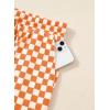 image:imageSHEWIN Womens Plaid 2 Piece Short Sets 2026 Lounge Beach Travel Vacation Outfits Matching Shorts Sweatsuit with PocketsOrange